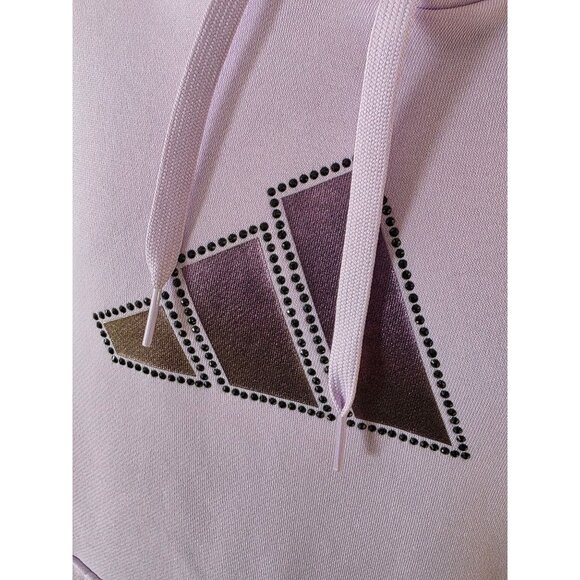 Adidas Womens Lilac Logo Hoodie Sweatshirt Size S NWT - Picture 2 of 10